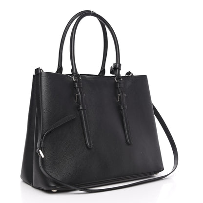 Prada Saffiano Cuir Medium Double Handle Tote Black 3 of 16