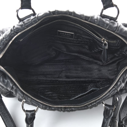 Prada Nappa Gaufre Shopping Satchel Black 4 of 11