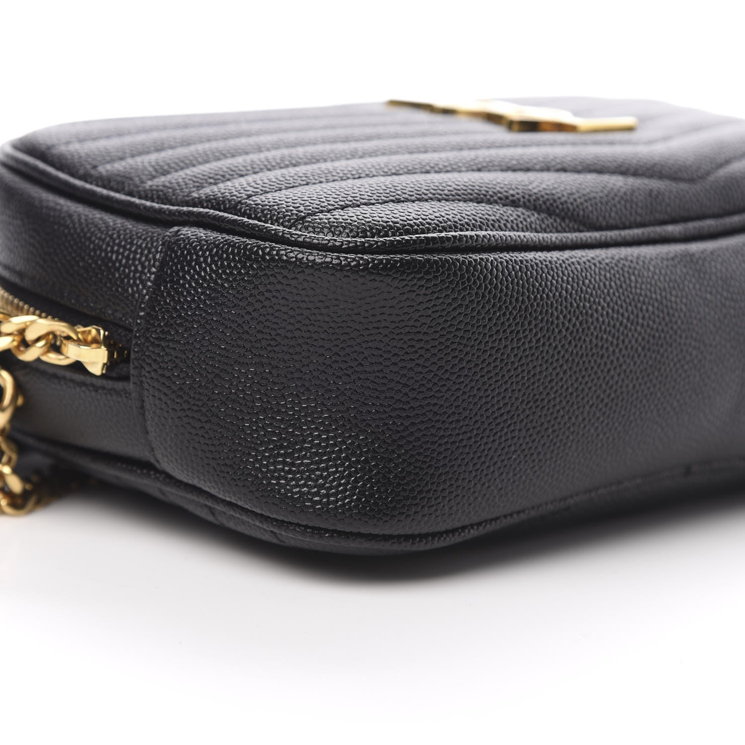 Saint Laurent Grain De Poudre Matelasse Monogram Mini Lou Camera Bag Black 9 of 13