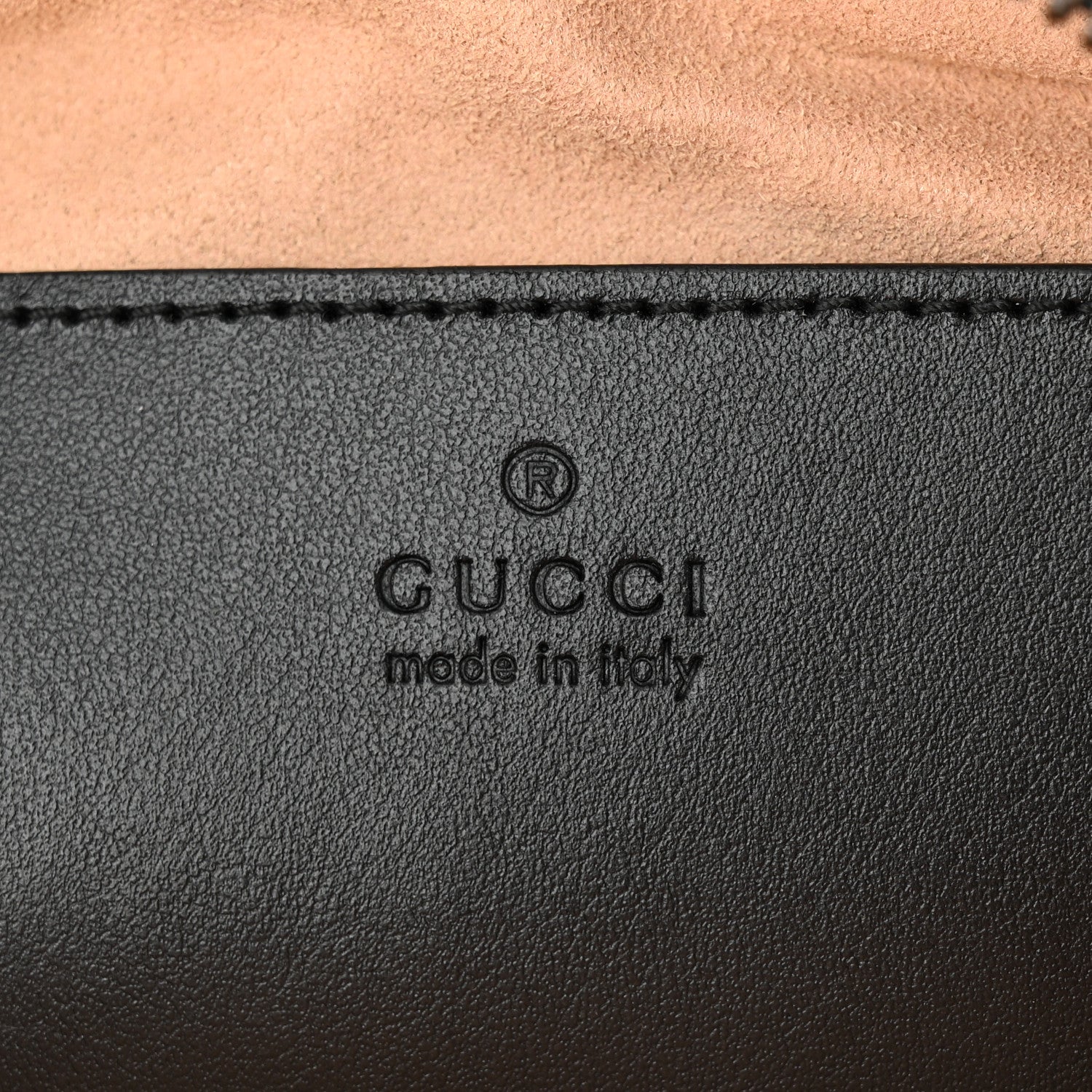 Gucci Calfskin Matelasse Small GG Marmont Chain Shoulder Bag Black 6 of 10
