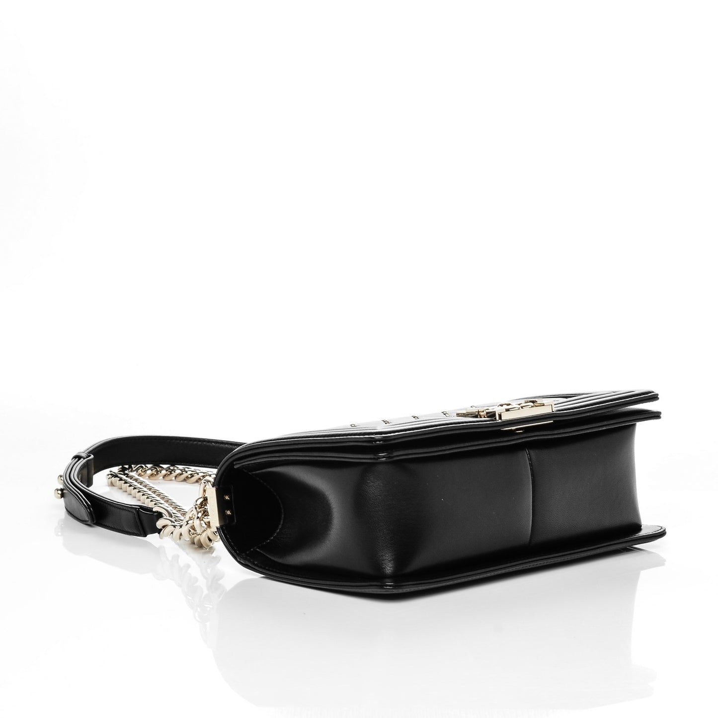 Lambskin Chain Quilted Medium Boy Flap Black