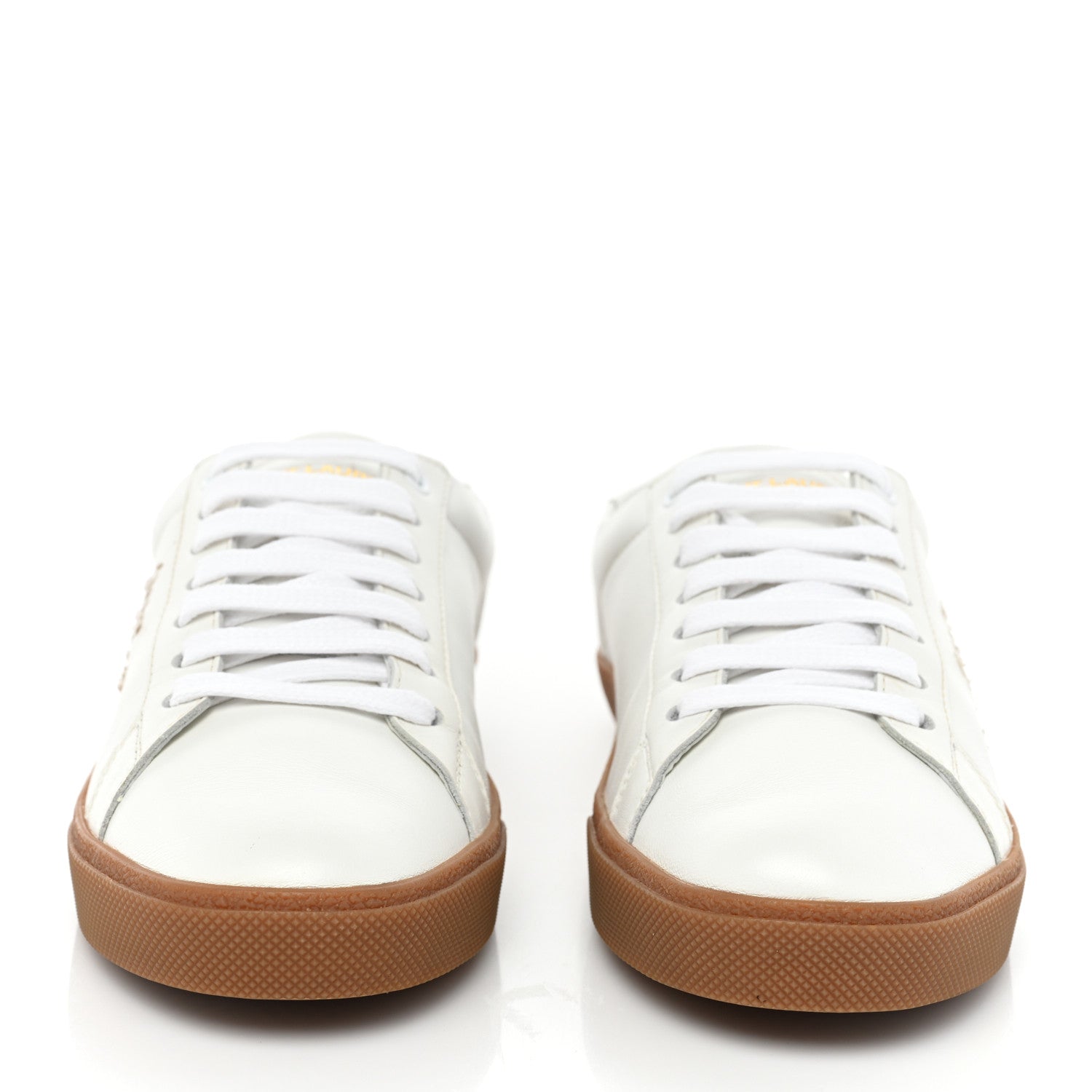 Saint Laurent Calfskin Embroidered Court Classic Sneakers 37.5 White 2 of 10