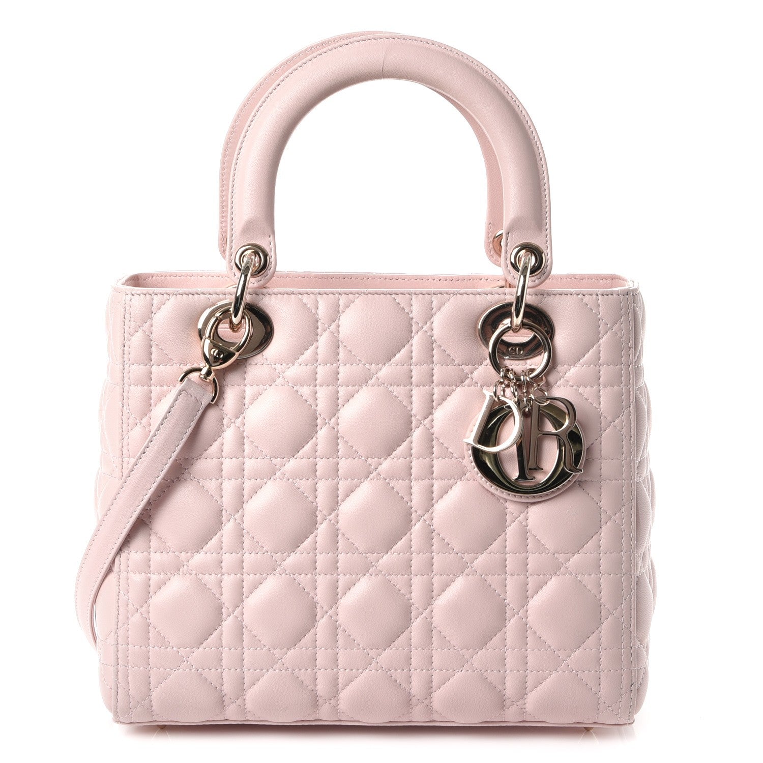 Christian Dior Lambskin Cannage Medium Lady Dior Light Pink 1 of 9