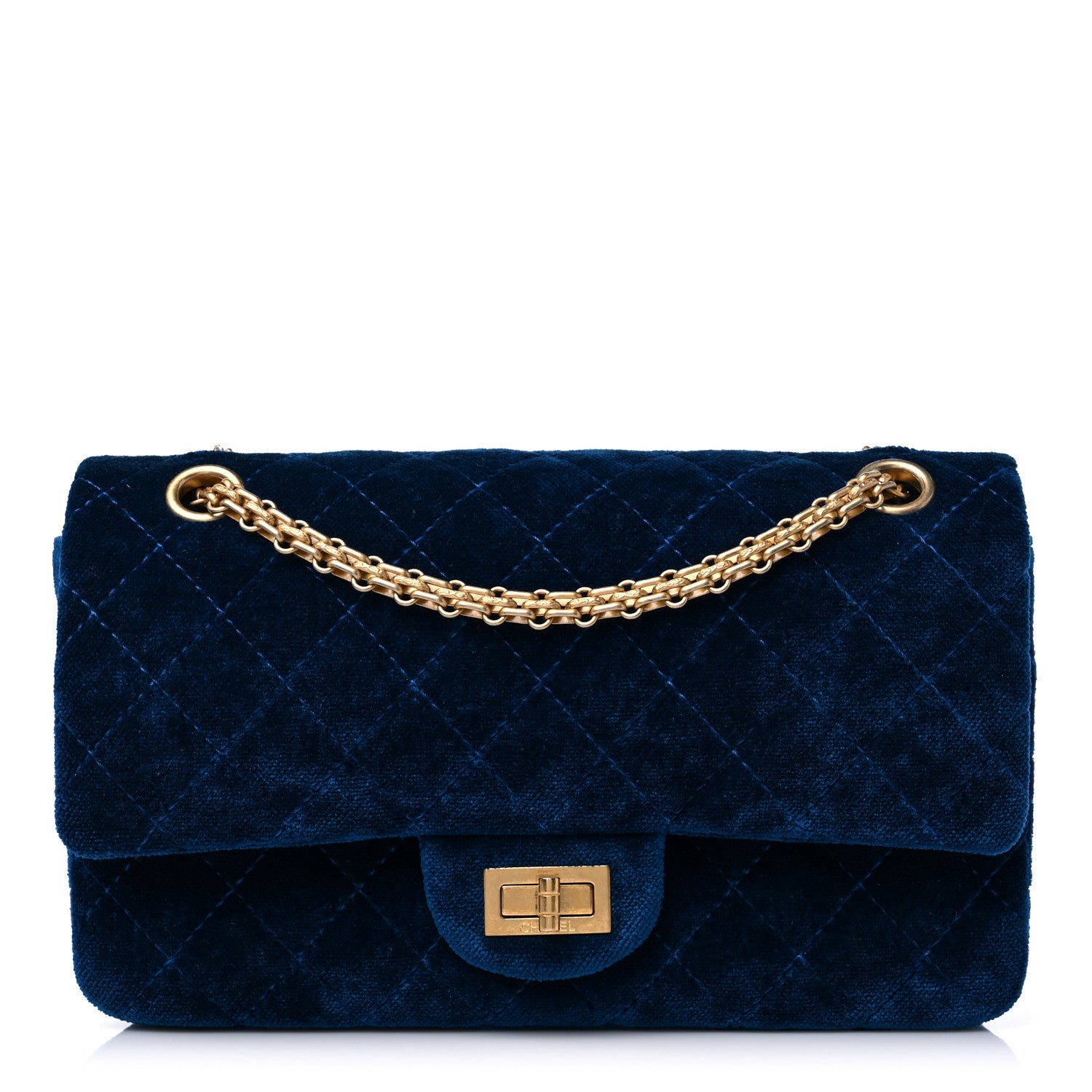 Chanel Velvet Quilted 2.55 Reissue 225 Flap Blue 1 of 10