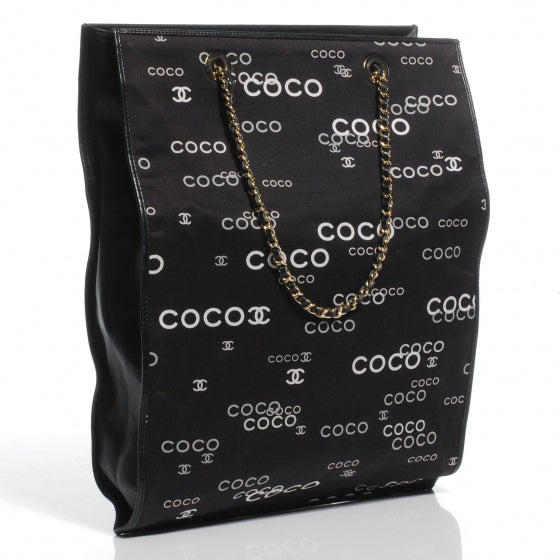 Chanel Canvas Coco Shopping Tote Black 3 of 7