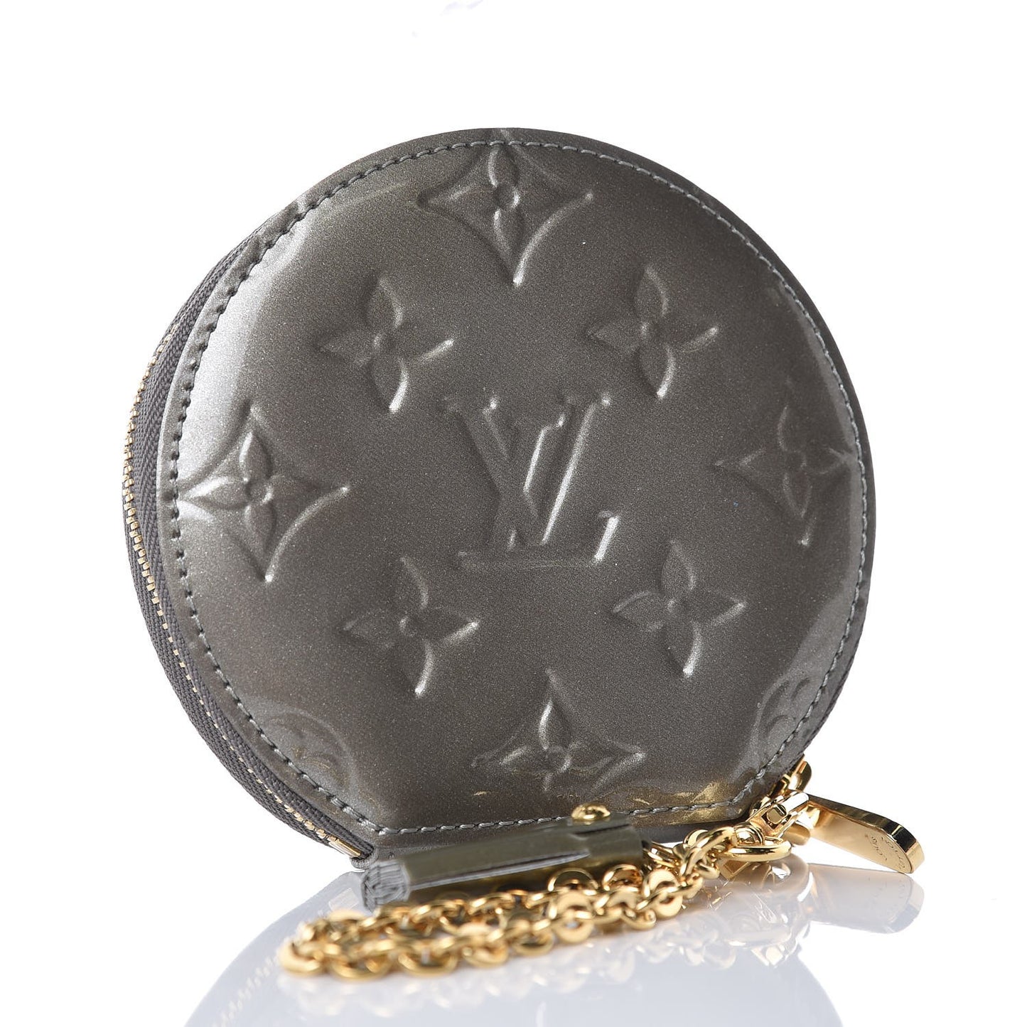 Vernis Animania Coq Rooster Round Coin Purse Gris Art Deco