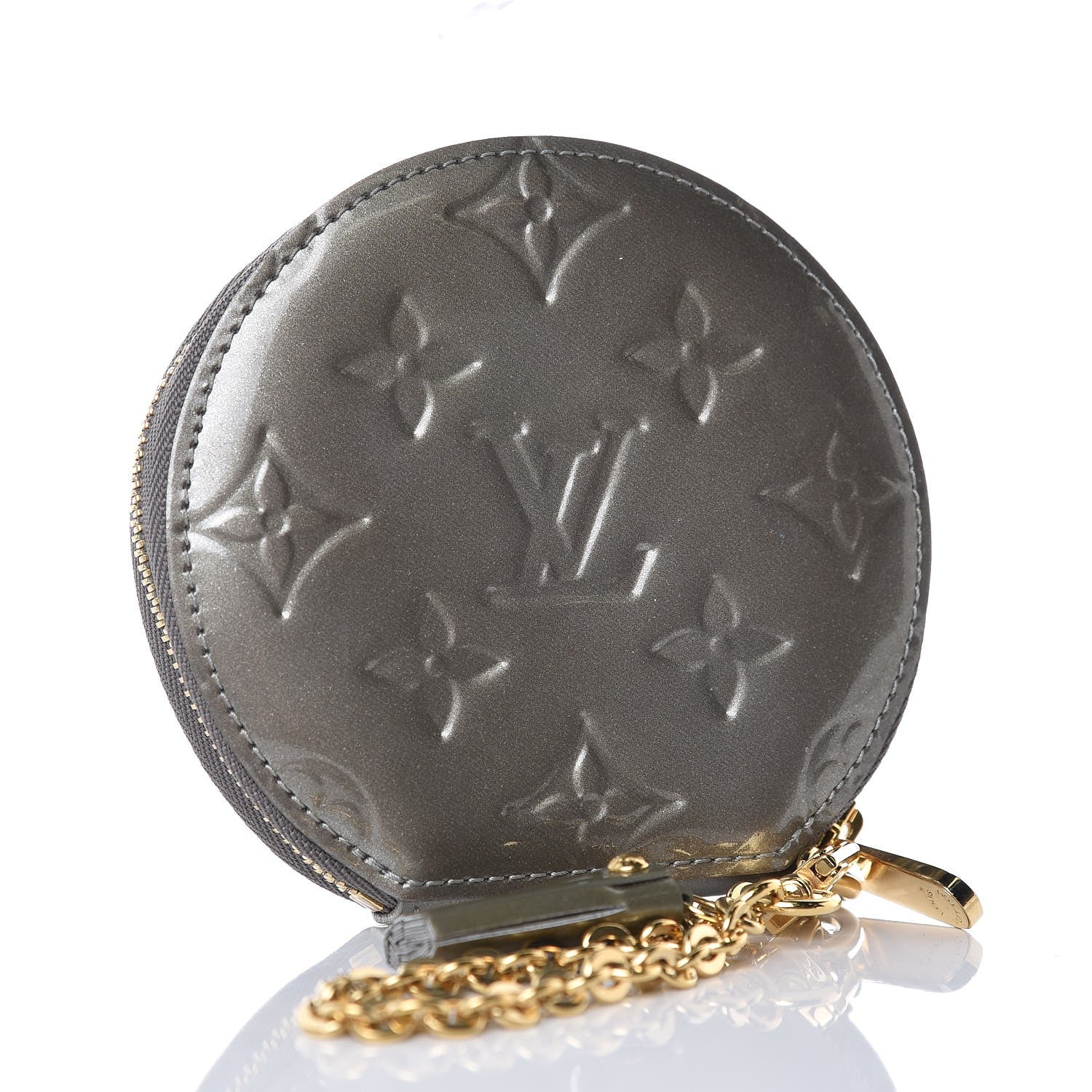 Louis Vuitton Vernis Animania Coq Rooster Round Coin Purse Gris Art Deco 3 of 8