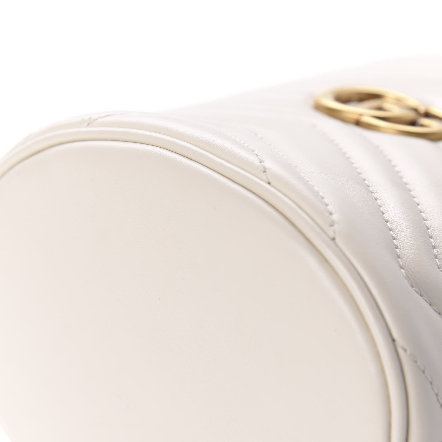 Gucci Calfskin Matelasse Mini GG Marmont 2.0 Bucket Bag White 8 of 11