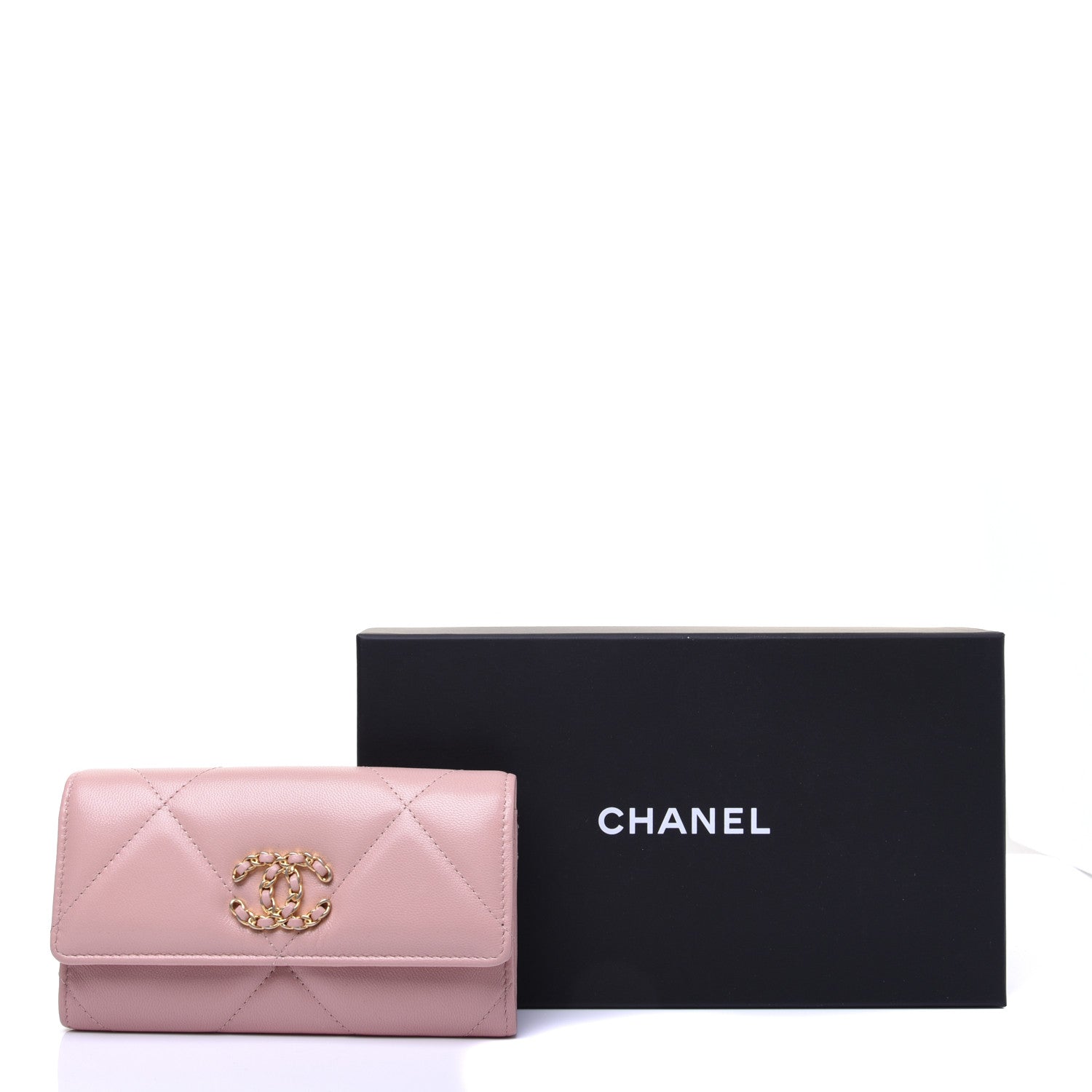 Chanel Goatskin Quilted 19 Flap Wallet Pink 12 of 12