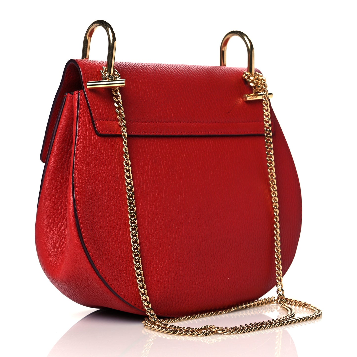 Grained Lambskin Drew Shoulder Bag Plaid Red