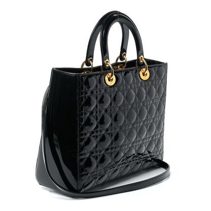 Christian Dior Patent Cannage Large Lady Dior Black 2 of 4