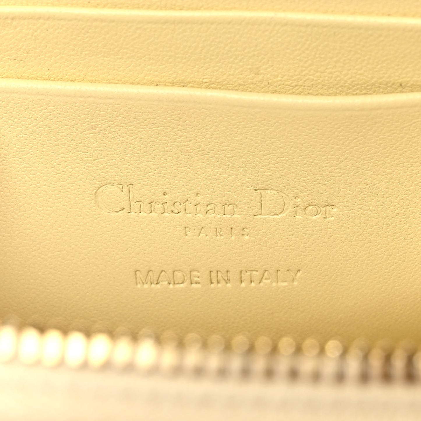 Lambskin Cannage Lady Dior Phone Holder Light Yellow