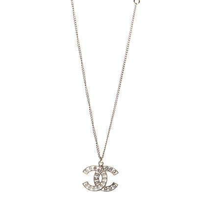 Chanel Pearl Crystal CC Pendant Necklace Gold 1 of 7