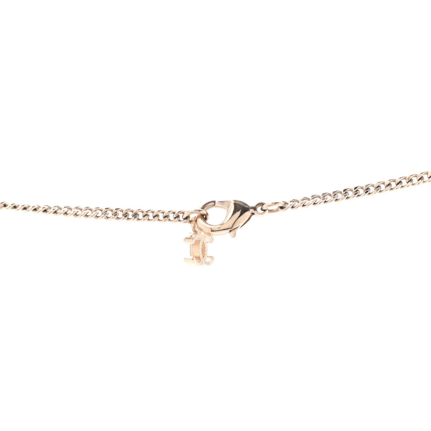 Baguette Crystal CC Necklace Gold