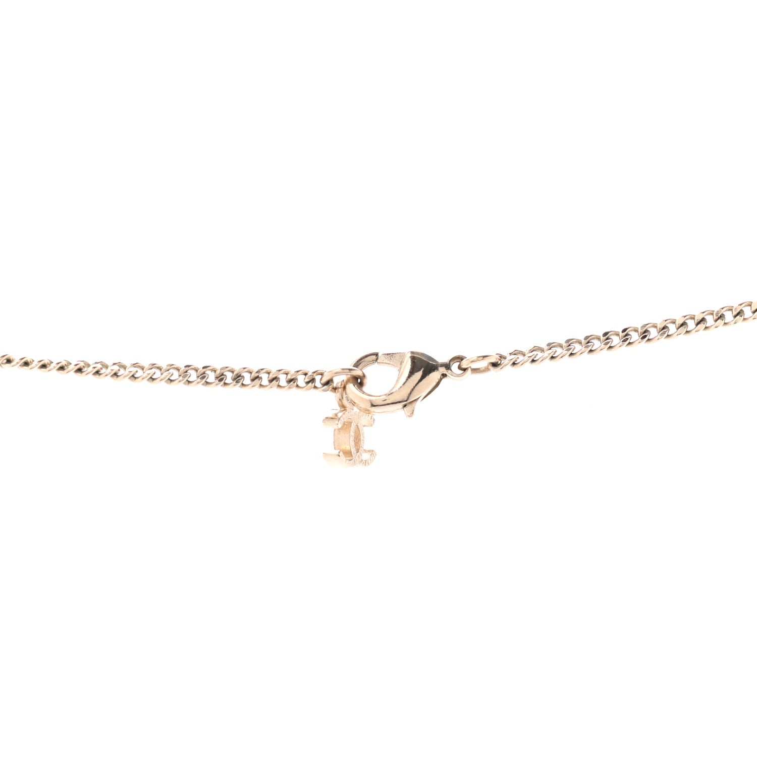 Chanel Baguette Crystal CC Necklace Gold 4 of 5