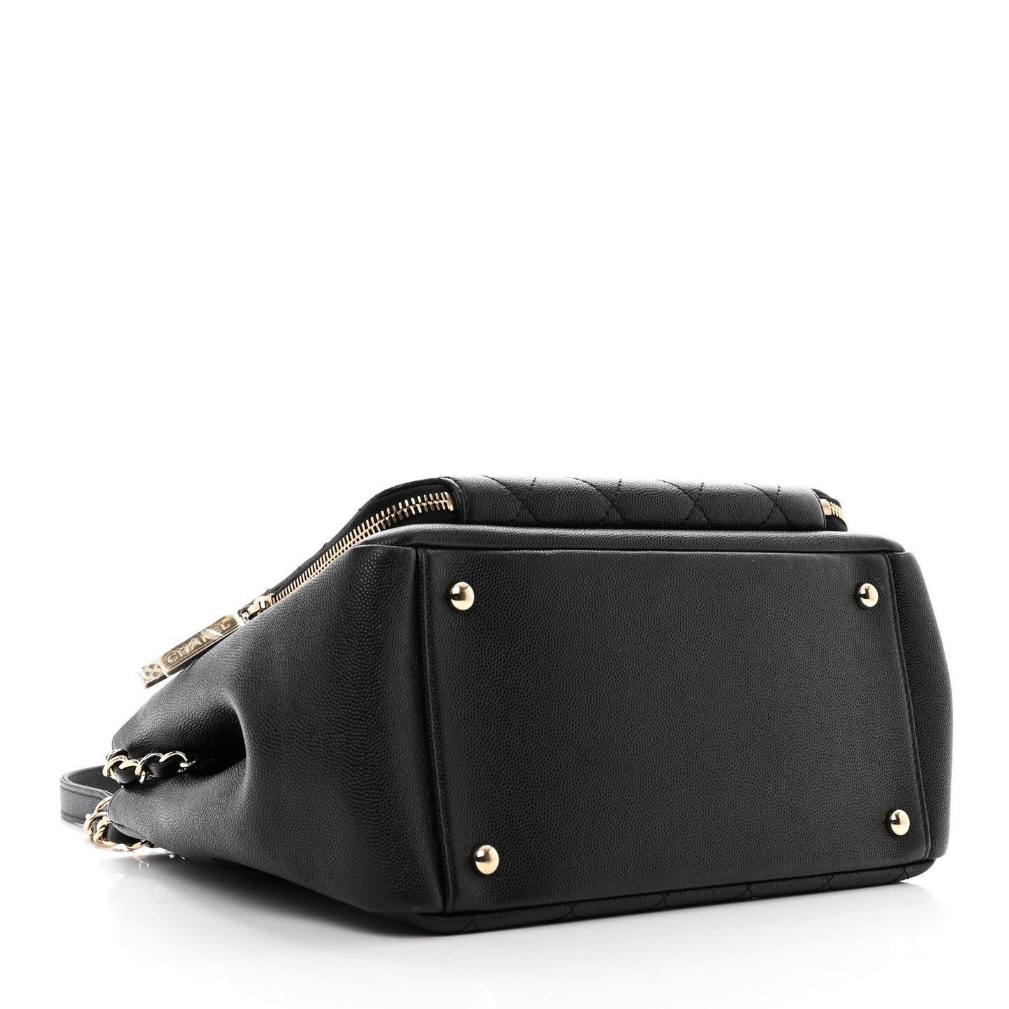 Caviar Quilted Small Business Affinity Shopping Bag Black