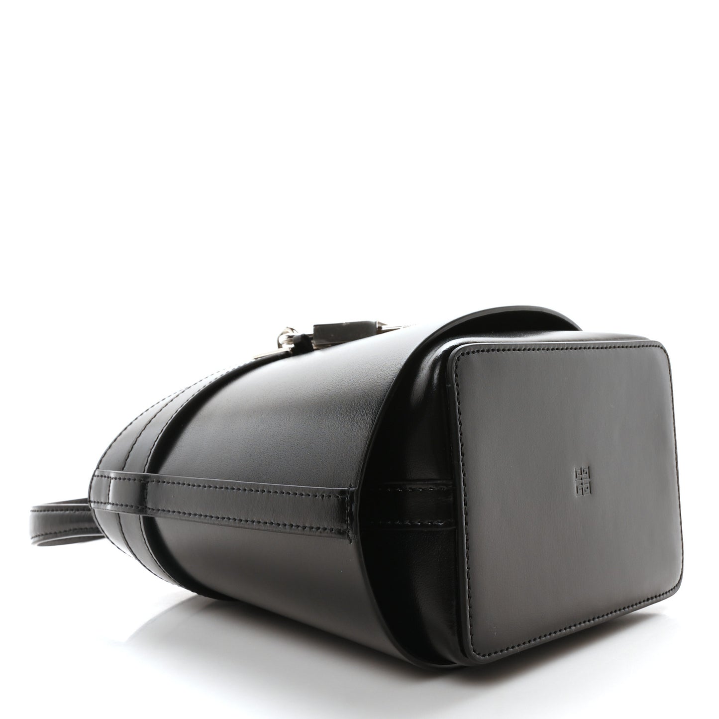 Box Calfskin Shark Lock Bucket Bag Black