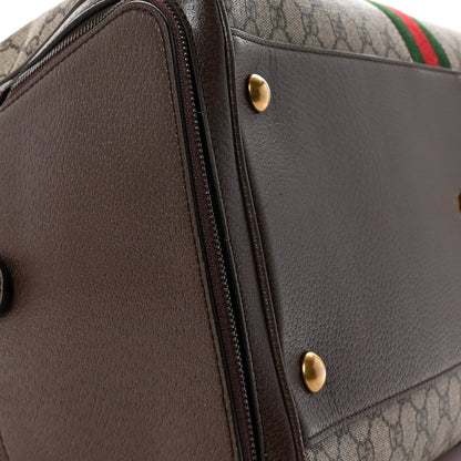 Gucci GG Supreme Monogram Textured Dollar Calfskin Web Large Savoy Bowling Bag Beige Ebony New Acero 7 of 8