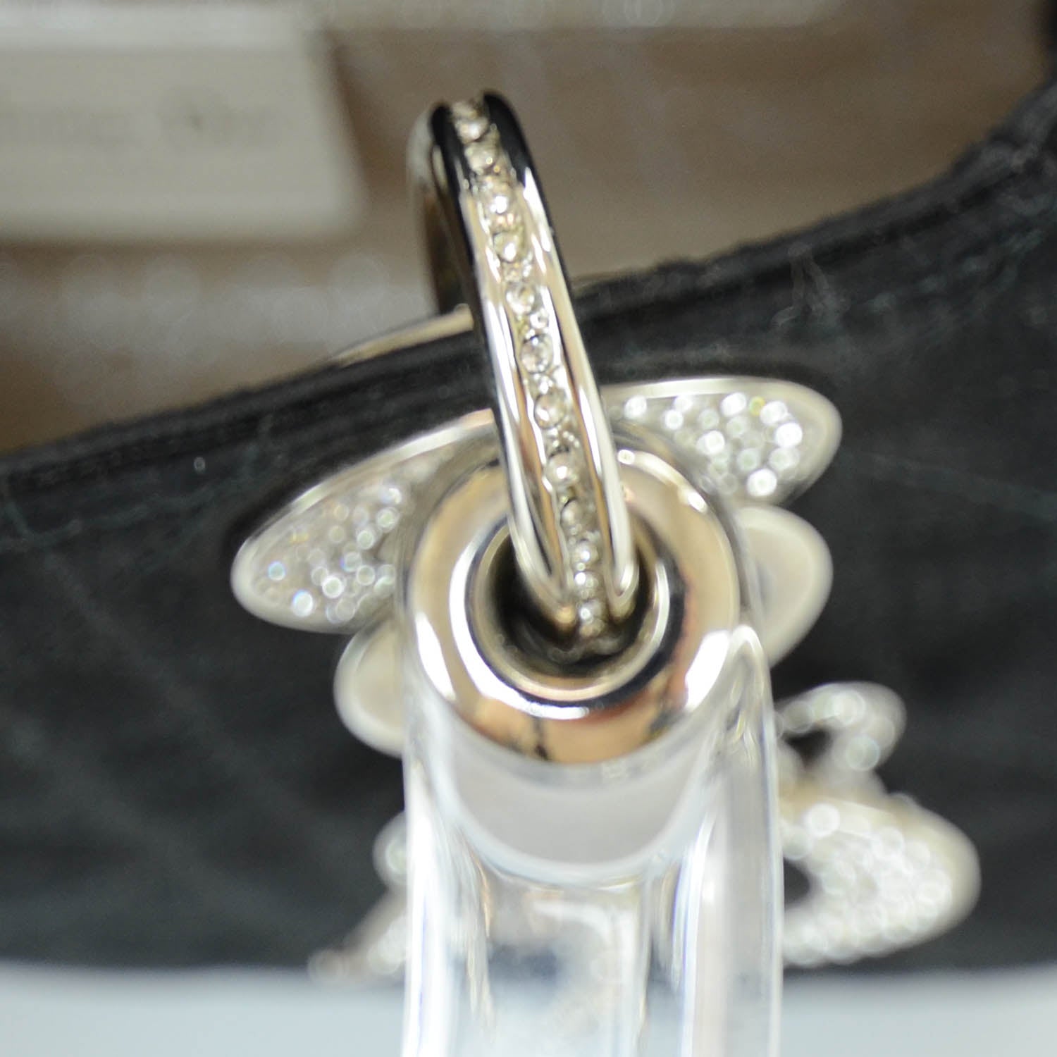 Christian Dior Satin Swarovski Crystal Cannage Mini Lady Dior Black 11 of 11