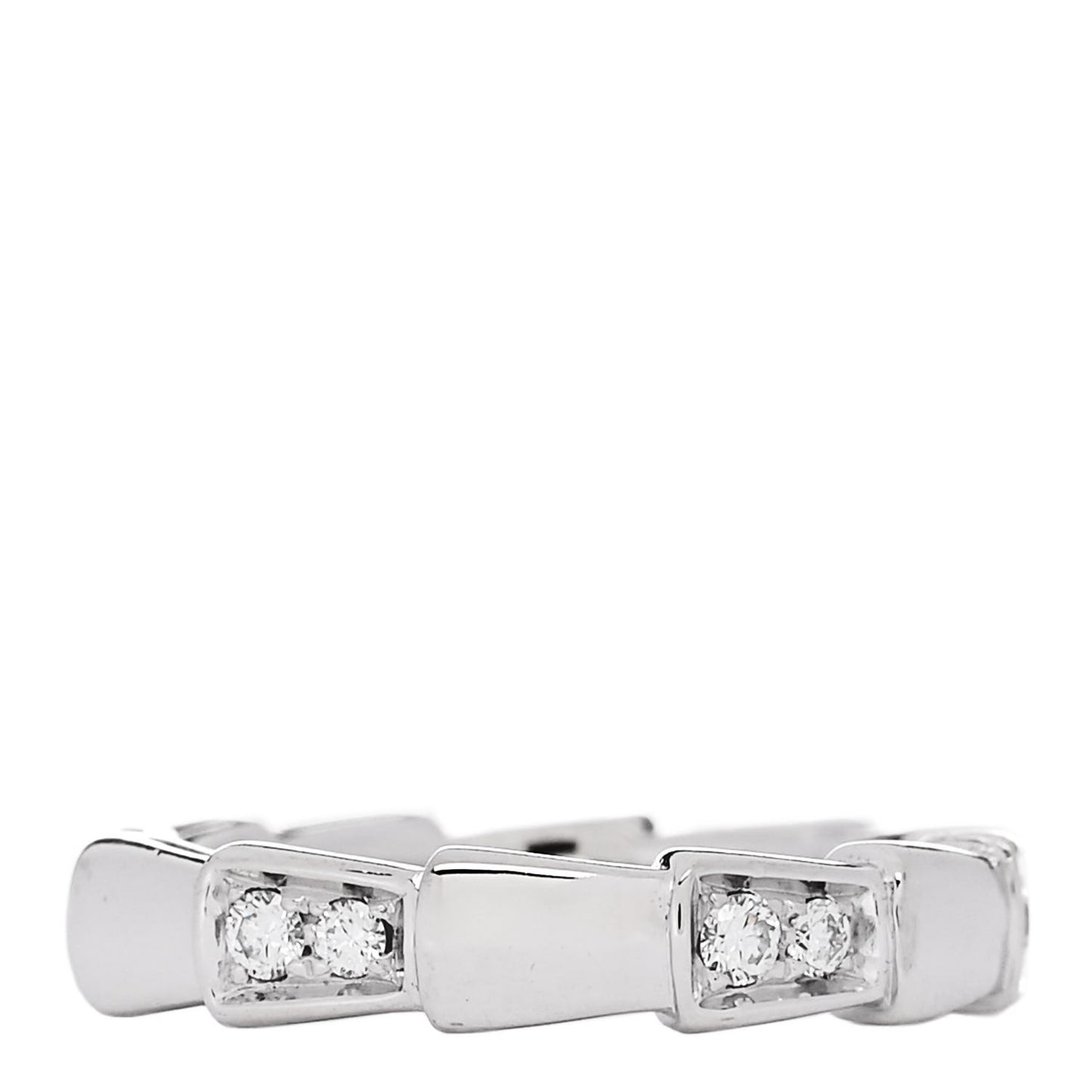 18K White Gold Diamond Serpenti Viper Band Ring 46 3.75