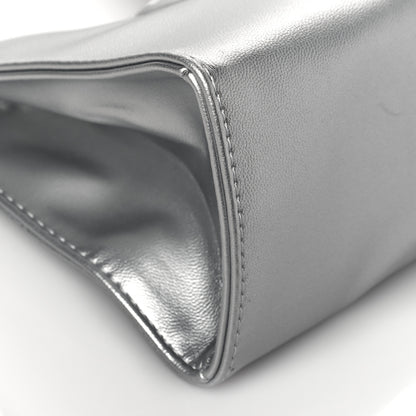 Telfar Metallic Vegan Leather Small Shopping Bag Silver 9 of 10