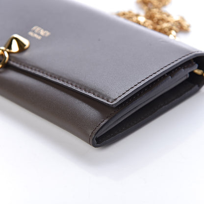 Fendi Vitello Liberty Century Lucido By The Way Continental Wallet On Chain Carbone 12 of 14