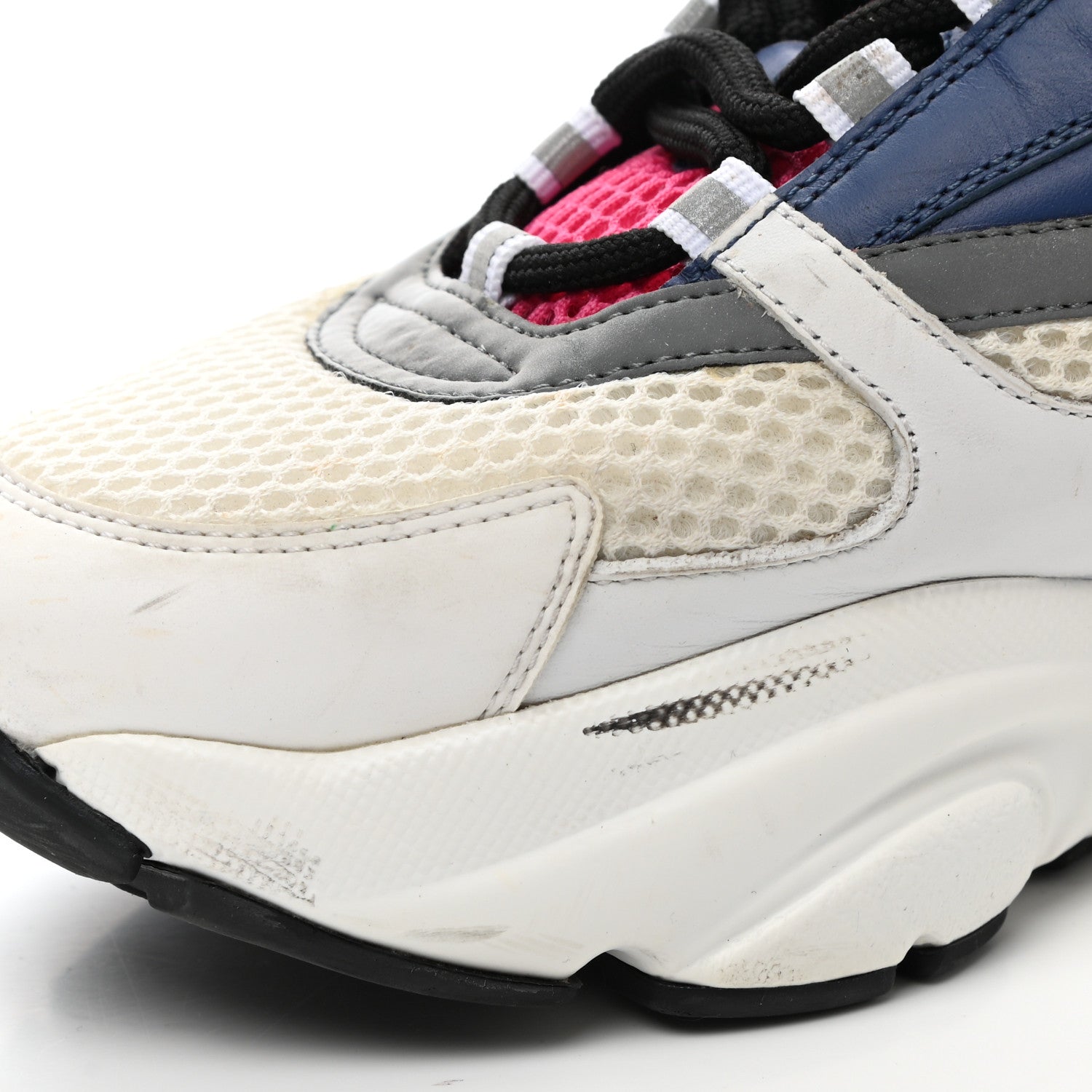 Christian Dior Technical Mesh Calfskin Womens B22 Sneakers 38 White Blue Pink 9 of 13