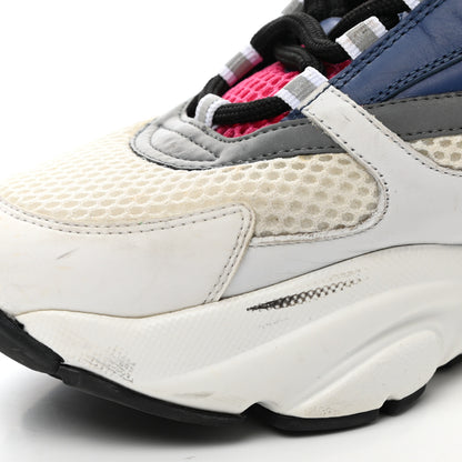 Christian Dior Technical Mesh Calfskin Womens B22 Sneakers 38 White Blue Pink 9 of 13