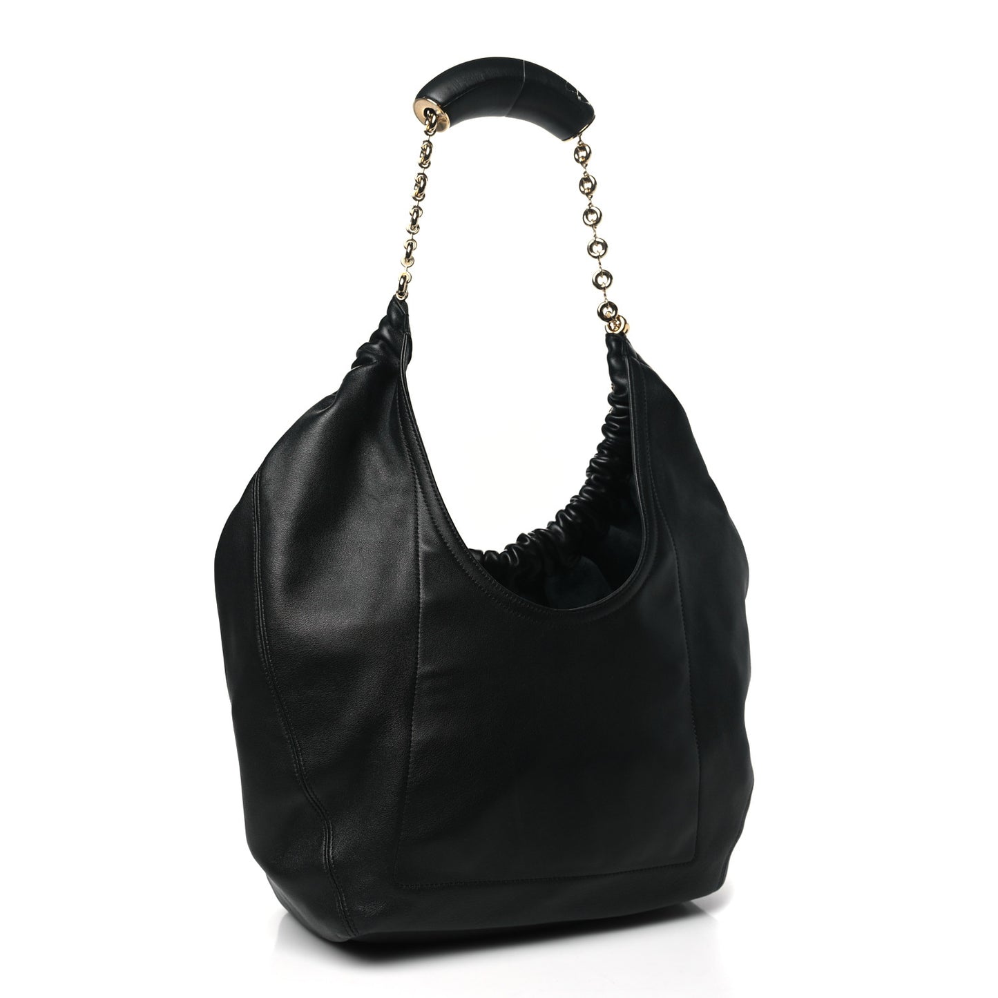 Buttery Nappa Lambskin Medium Squeeze Bag Black
