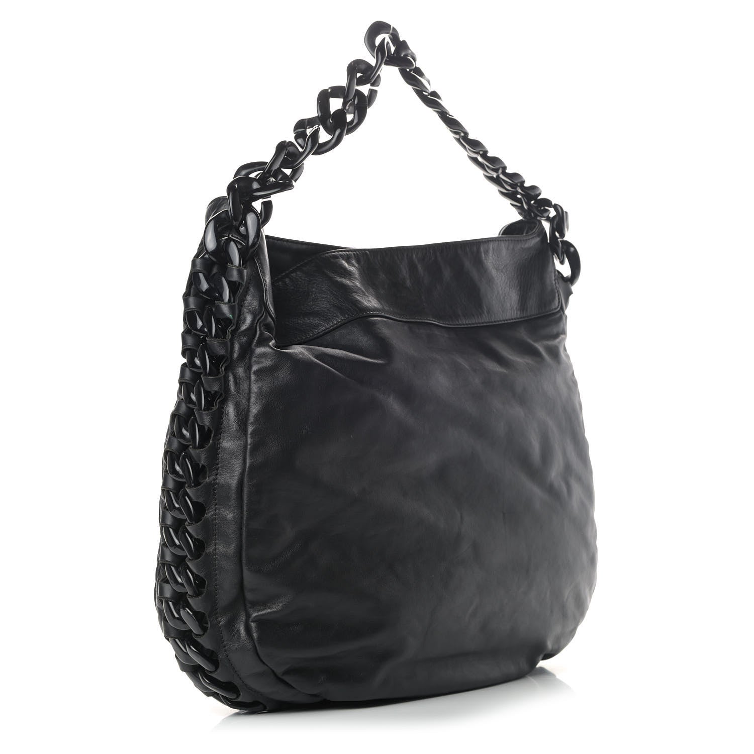 Chanel Calfskin Modern Chain Rhodoid Hobo Black 2 of 6