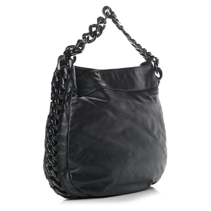 Chanel Calfskin Modern Chain Rhodoid Hobo Black 2 of 6