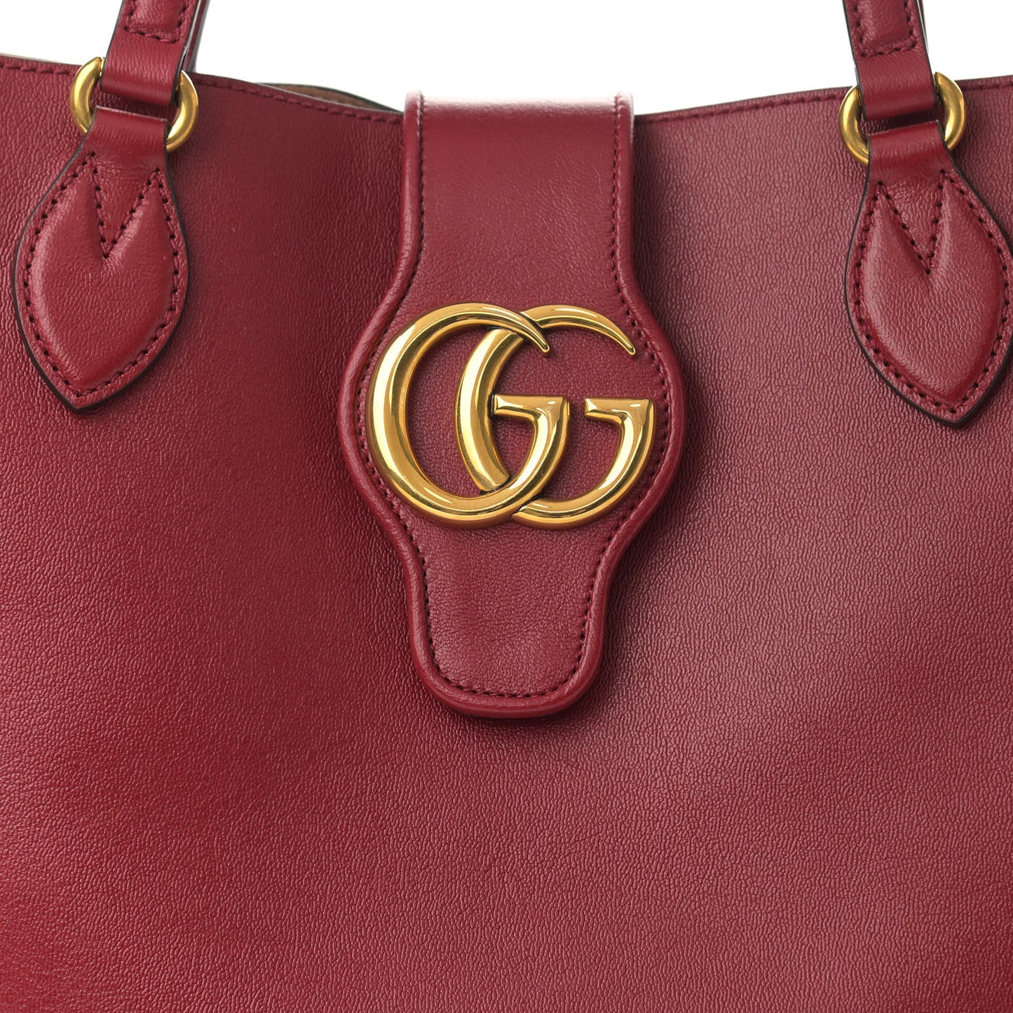 New Sakai Calfskin Lux Small Dahlia Tote New Cherry Red