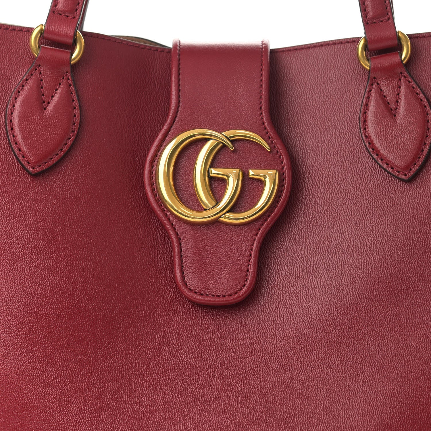 Gucci New Sakai Calfskin Lux Small Dahlia Tote New Cherry Red 7 of 10