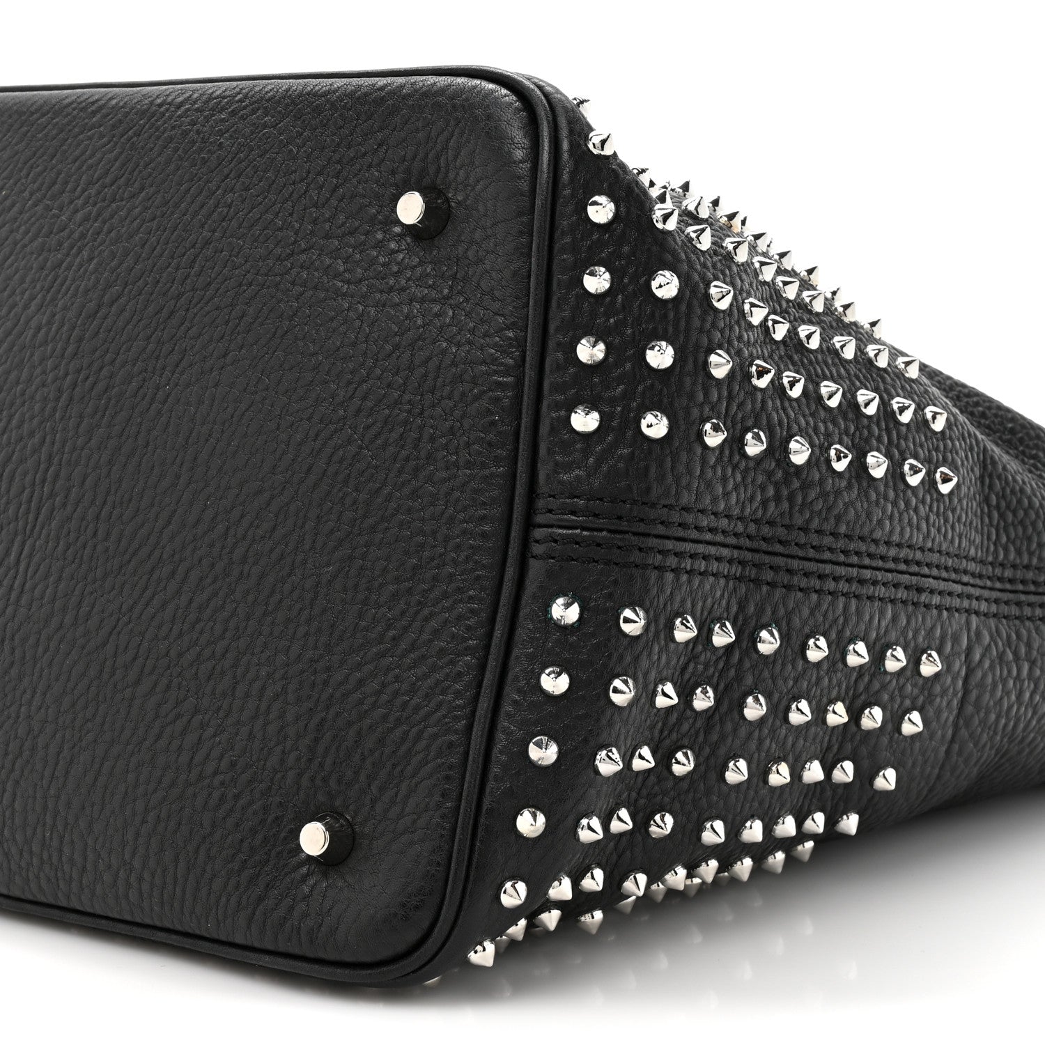 Burberry Calfskin Studded Medium Susanna Hobo Black 7 of 9