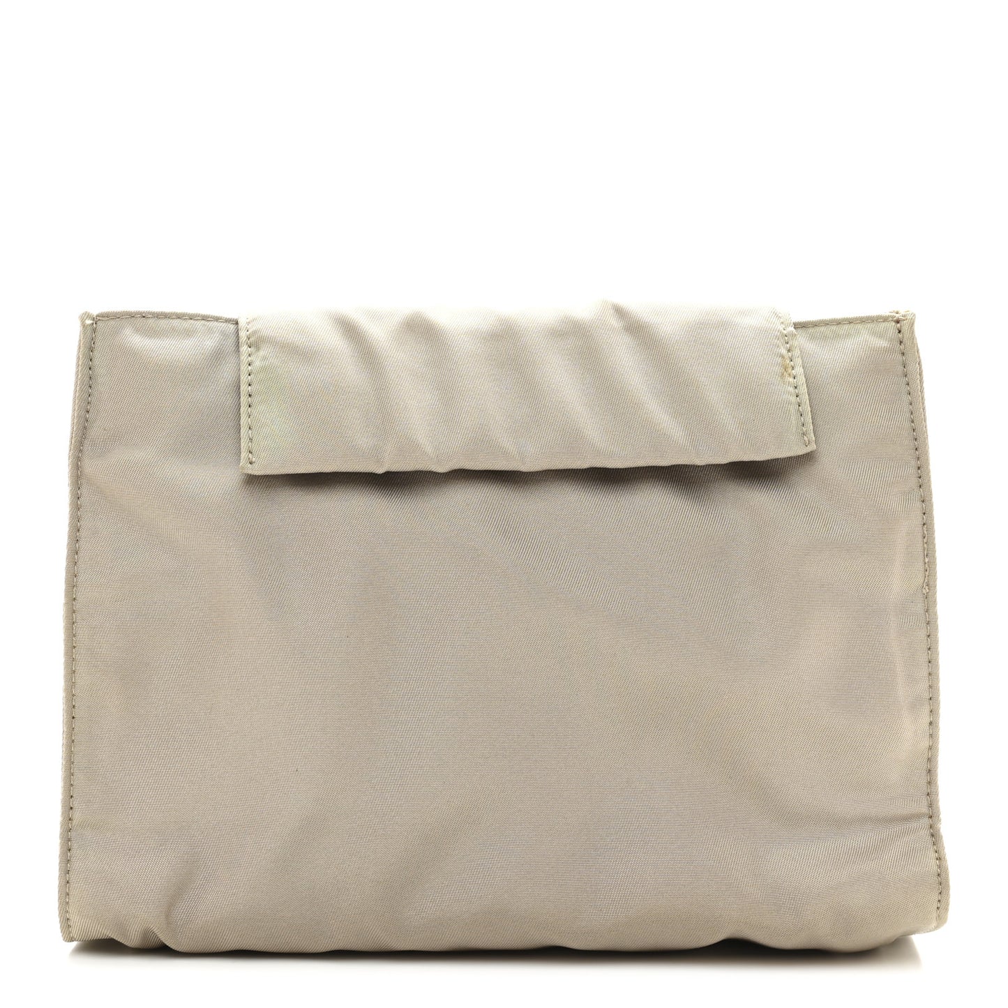 Satin Logo Clutch Sabbia