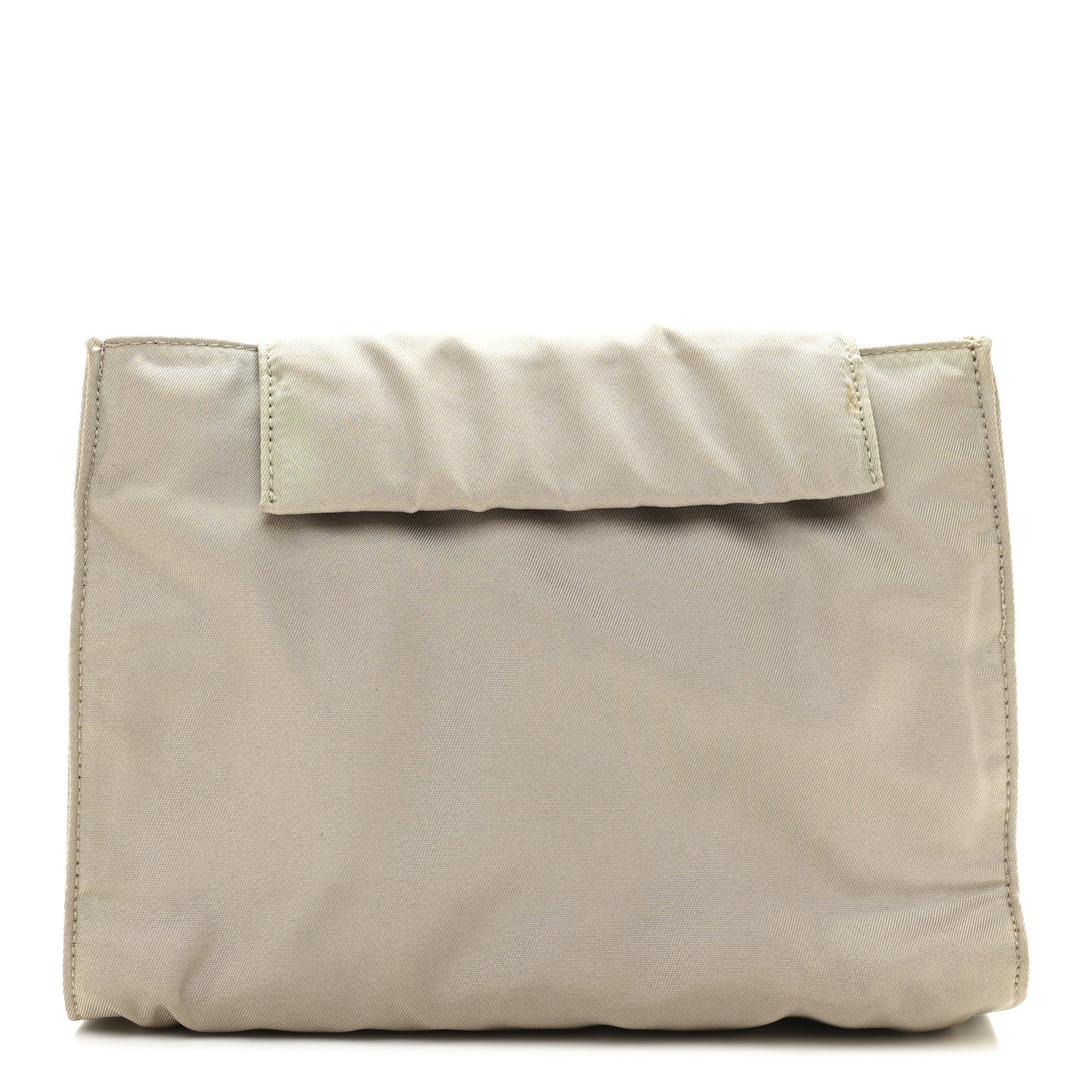 Prada Satin Logo Clutch Sabbia 1 of 7