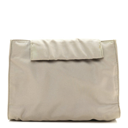 Prada Satin Logo Clutch Sabbia 1 of 7