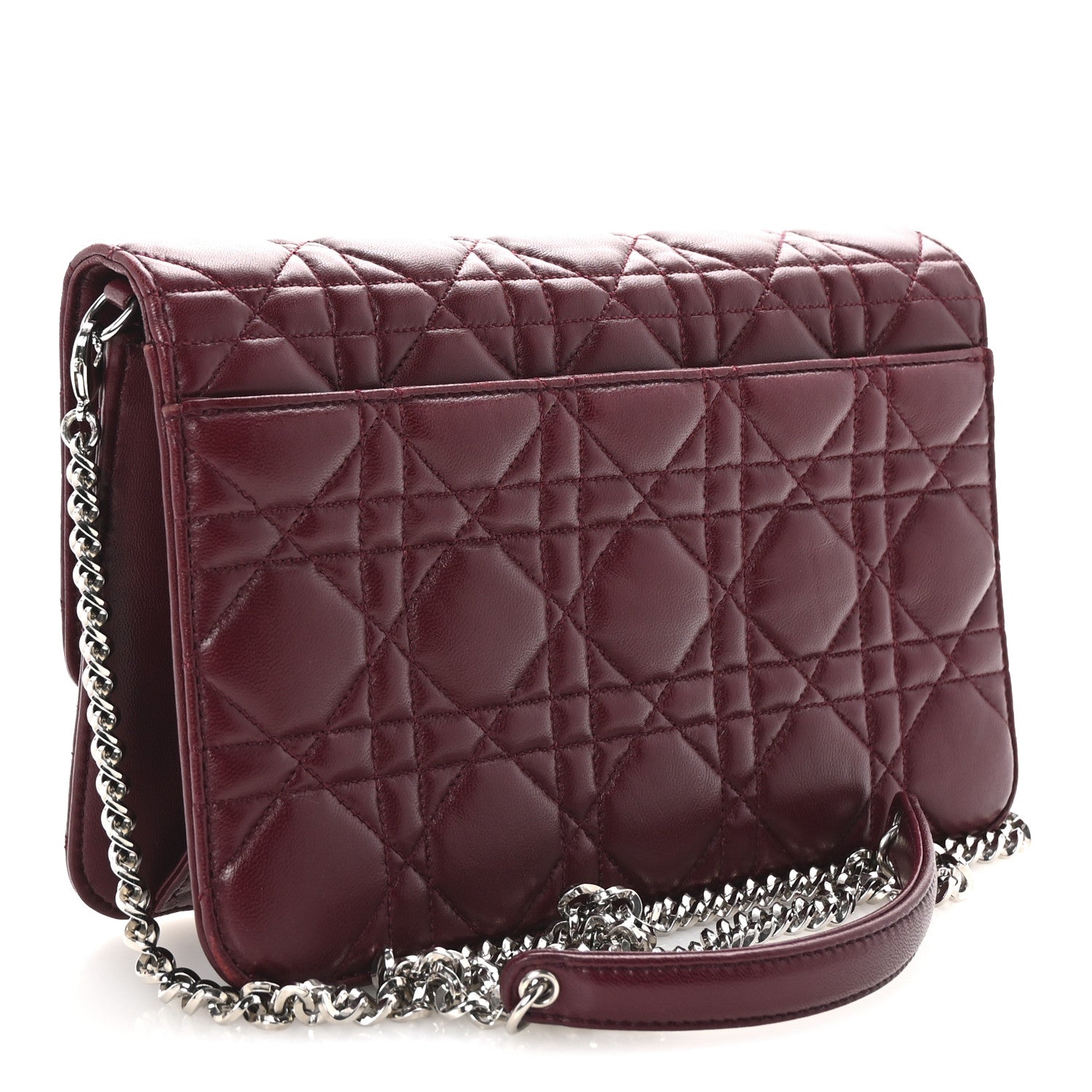 Christian Dior Lambskin Cannage Miss Dior Promenade Pouch Plum 3 of 11