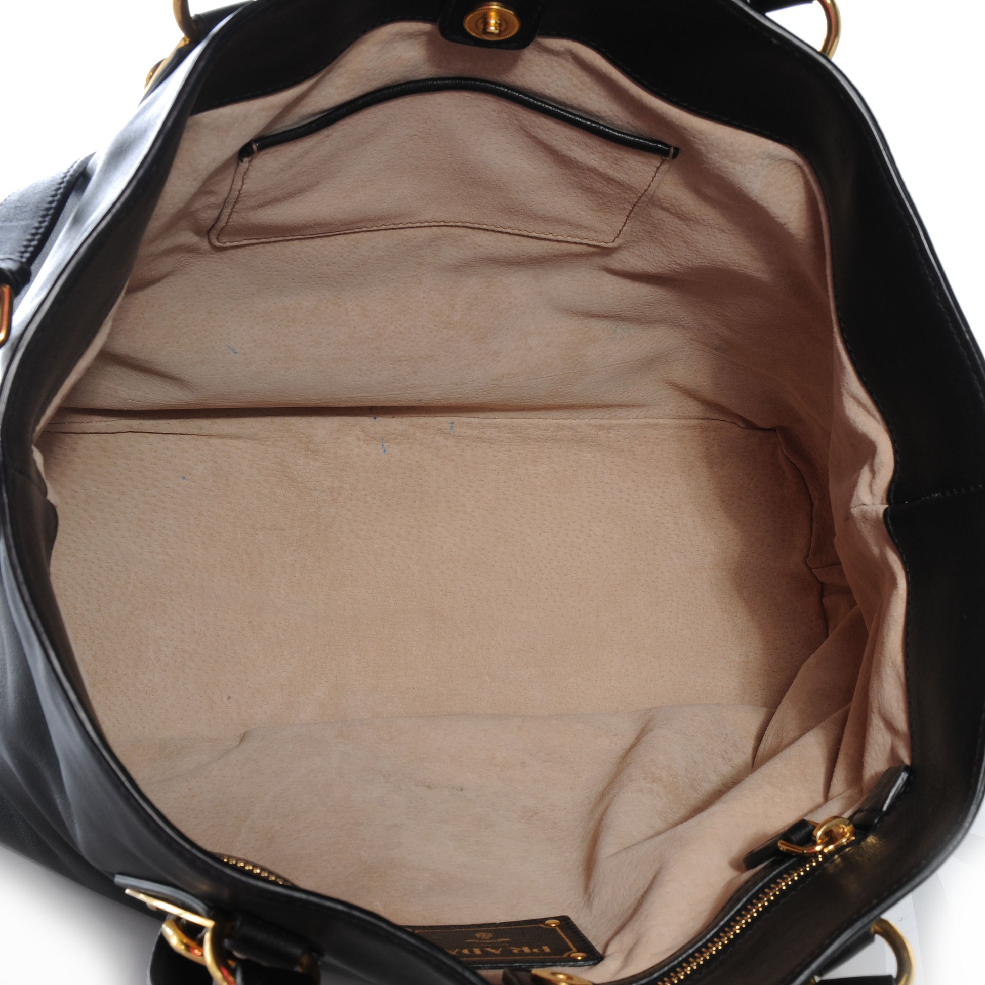 Prada Soft Calf Tote Black 6 of 8