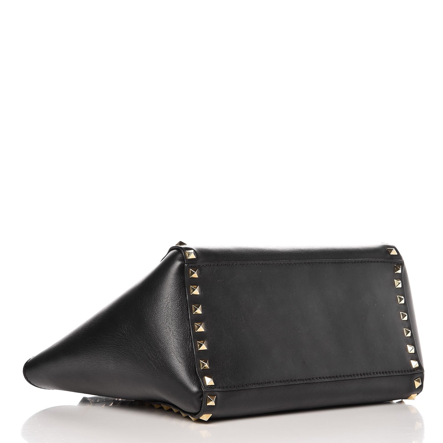 Valentino Garavani Vitello Small Rockstud Double Handle Tote Black 4 of 12