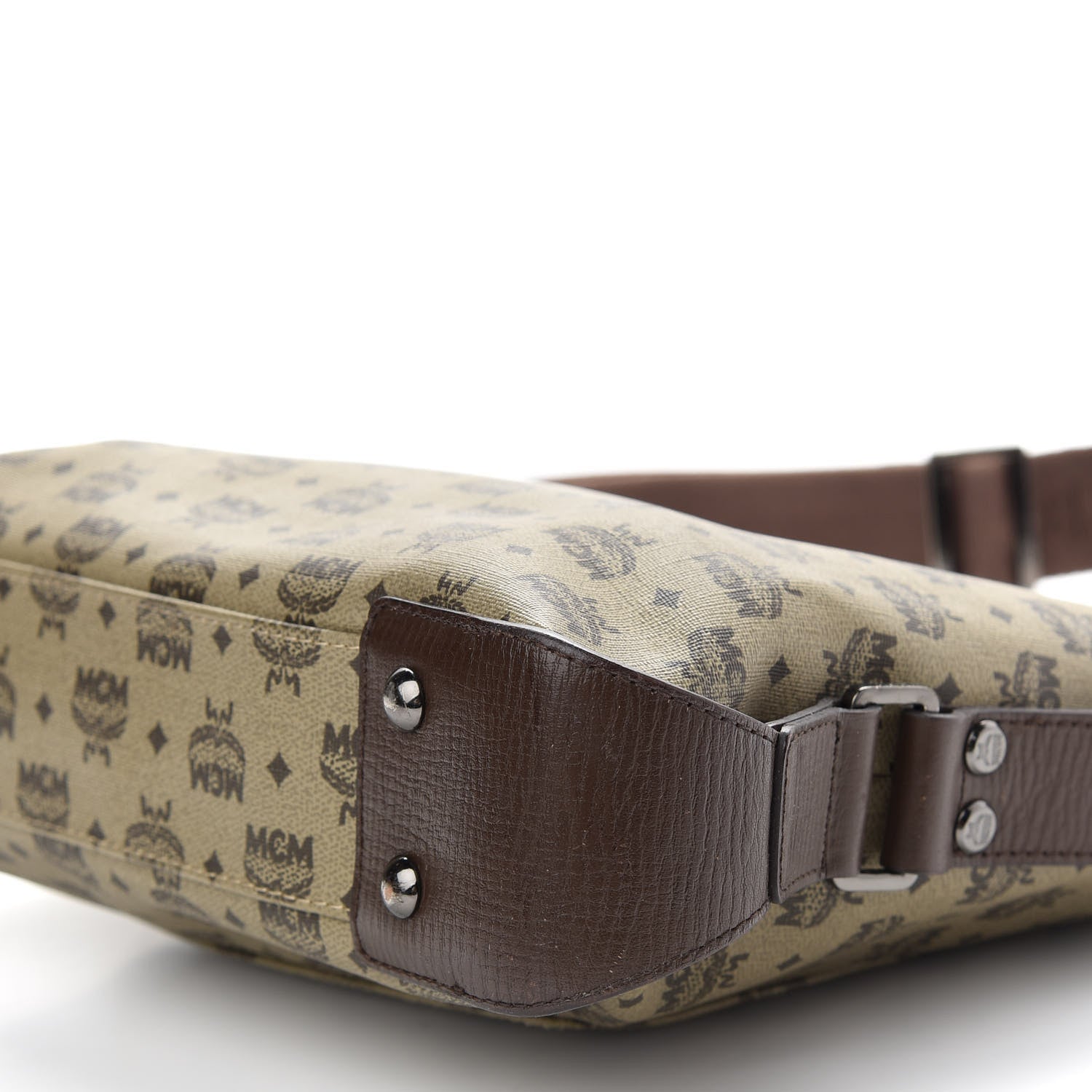 MCM Coated Canvas Messenger Bag Beige 6 of 9