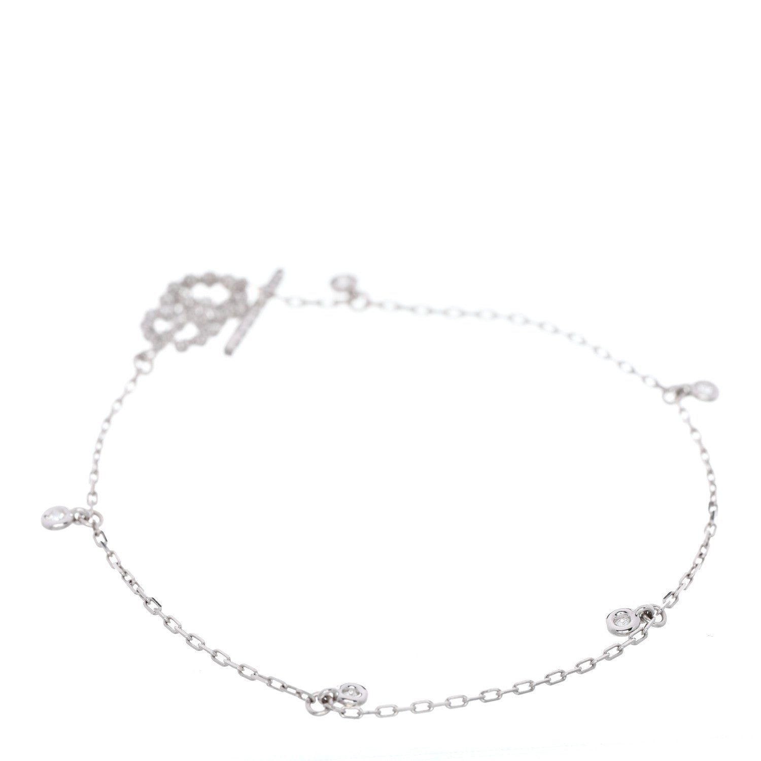 Gucci 18K White Gold Diamond GG Running Bracelet 2 of 3