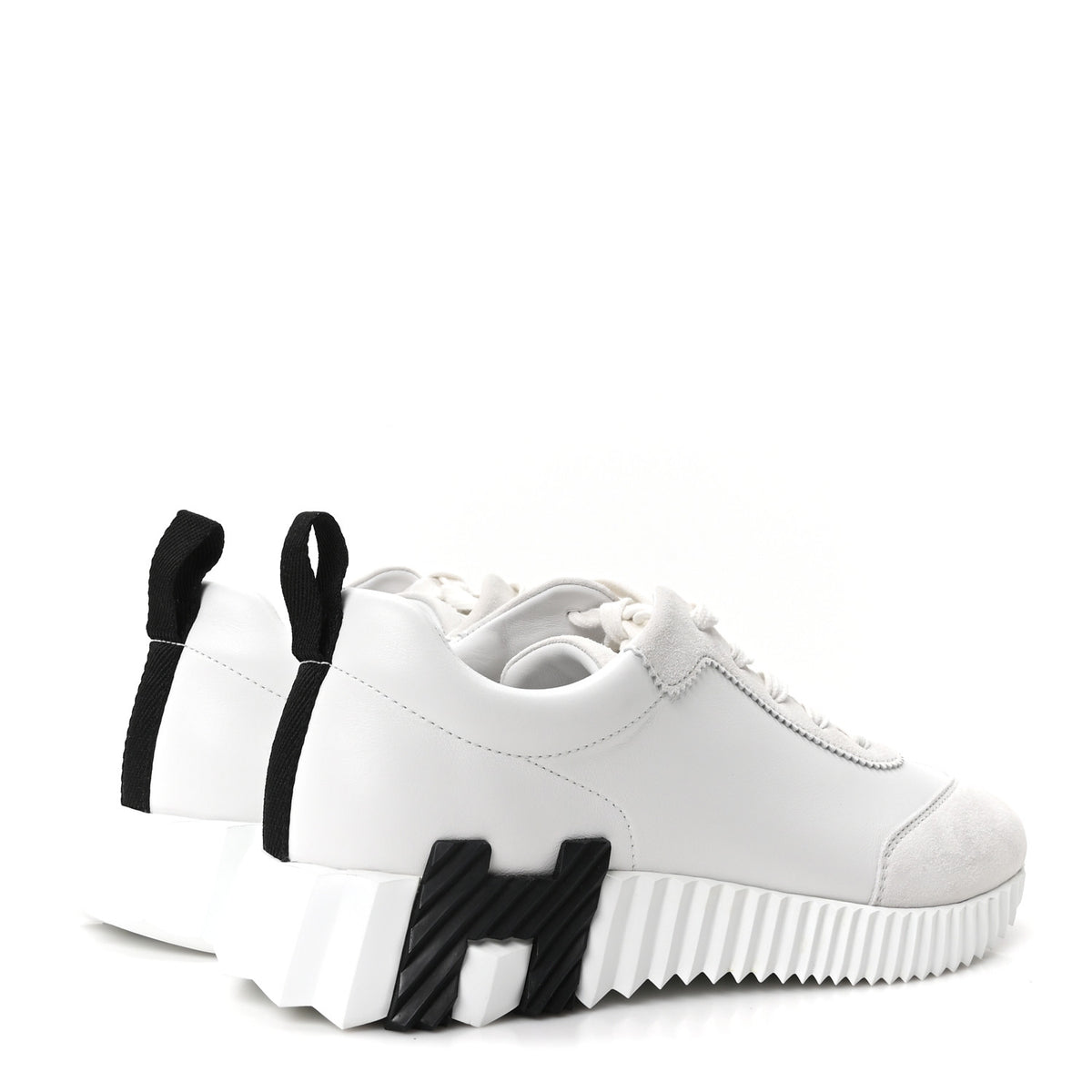 Sport Goatskin Suede Goatskin Bouncing Sneakers 38.5 White Black