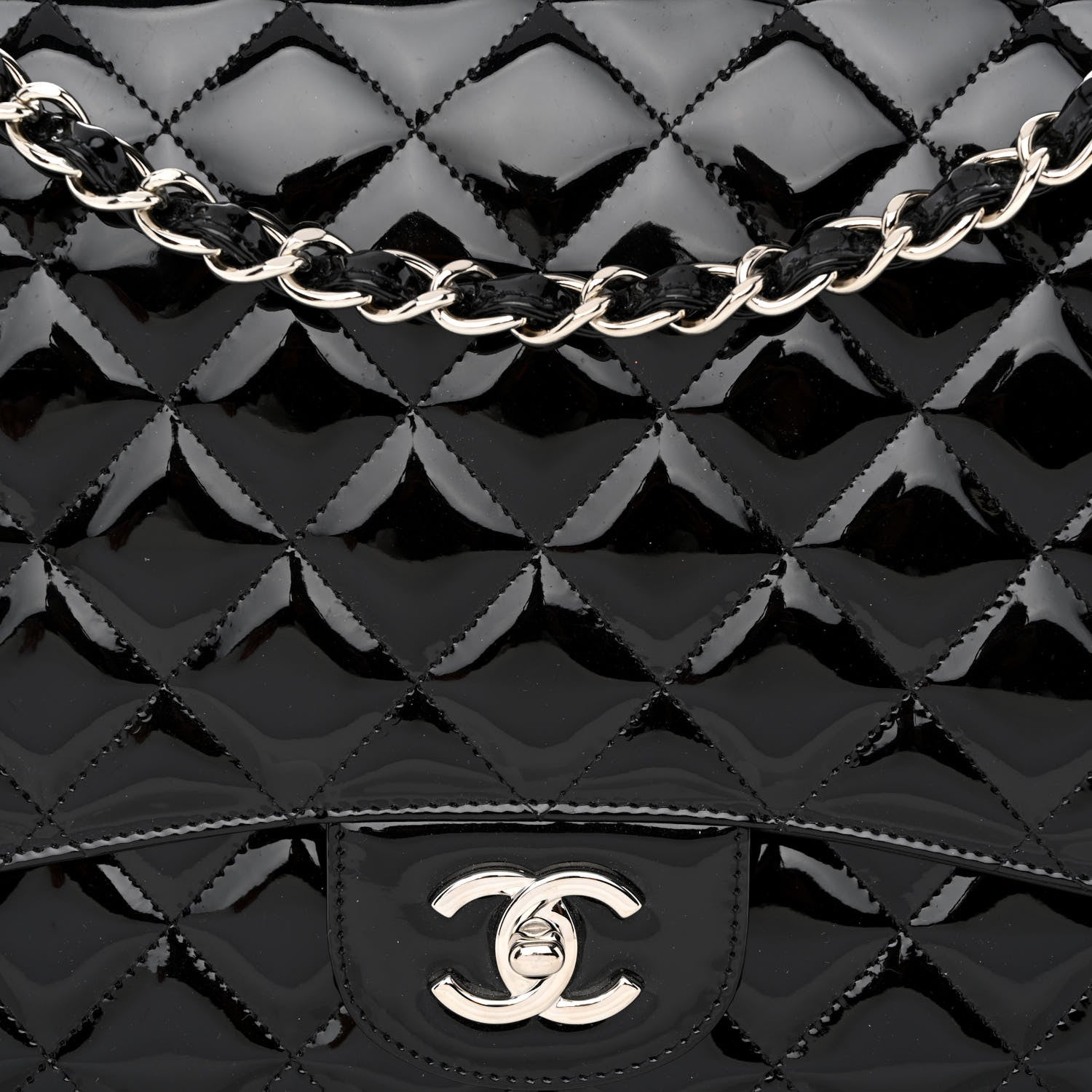 Chanel Patent Quilted Maxi Single Flap Black 8 of 13
