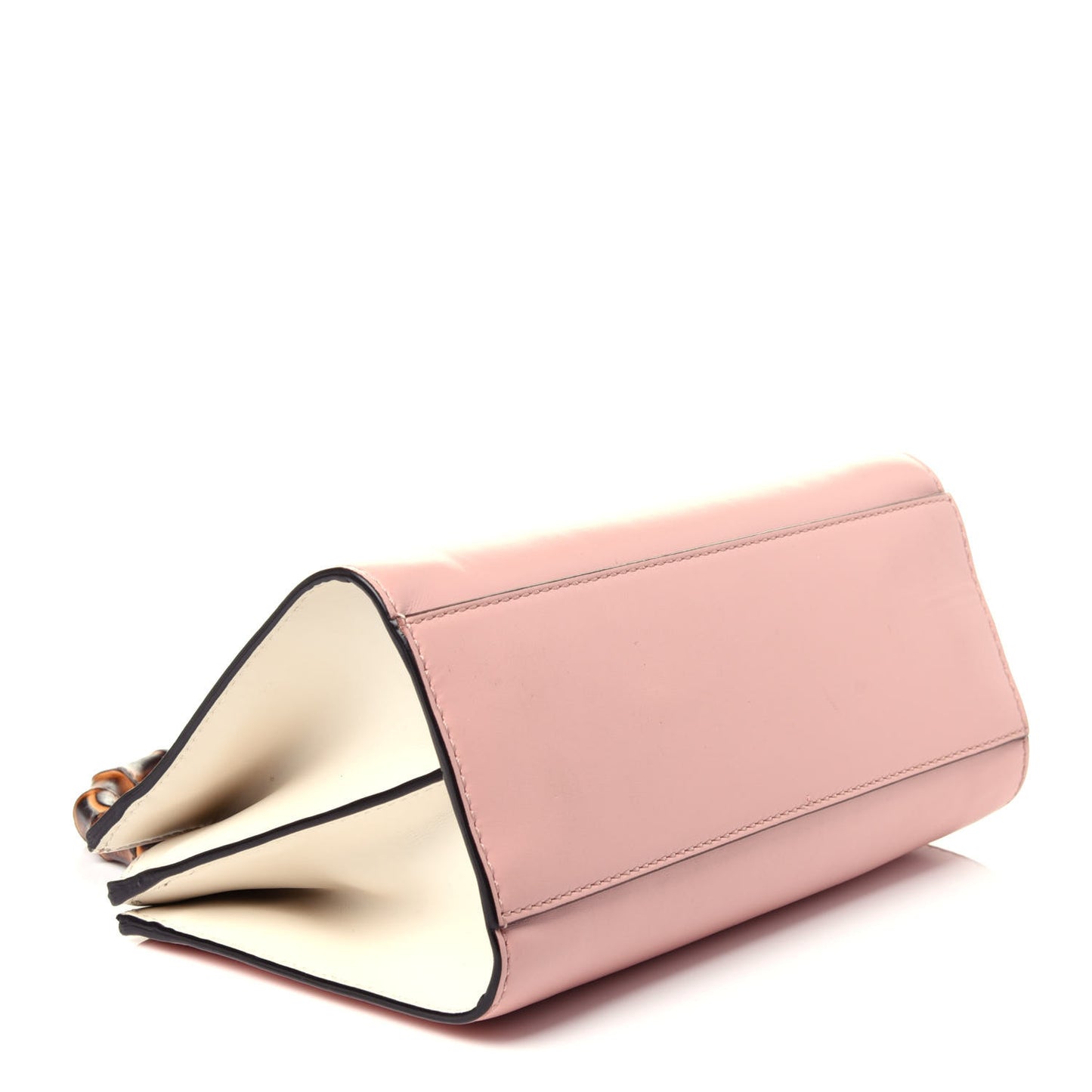 Nappa Bamboo Web Mini Nymphaea Top Handle Bag Perfect Pink Mystic White