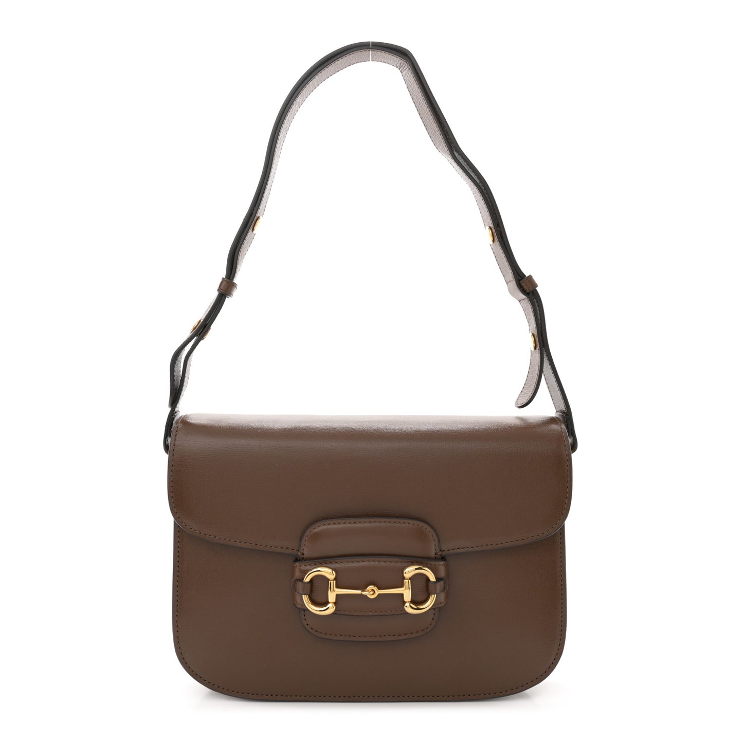 Azalea Calfskin Horsebit 1955 Shoulder Bag Brown Sugar