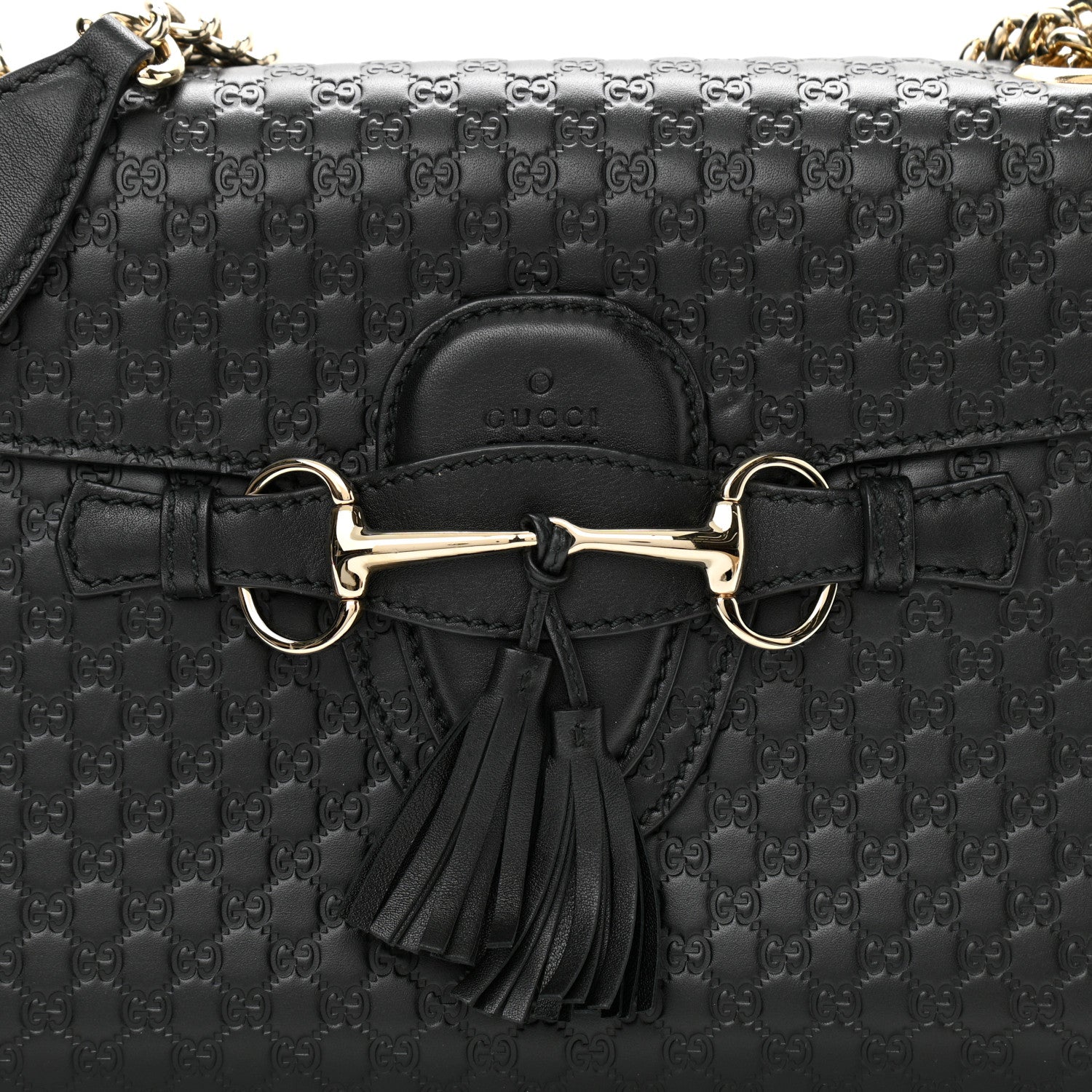 Gucci Microguccissima Medium Emily Chain Shoulder Bag Black 8 of 11
