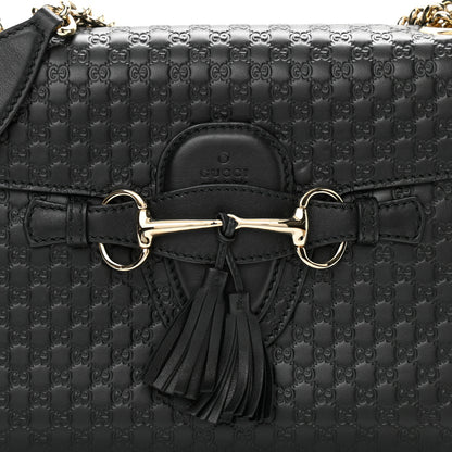 Gucci Microguccissima Medium Emily Chain Shoulder Bag Black 8 of 11