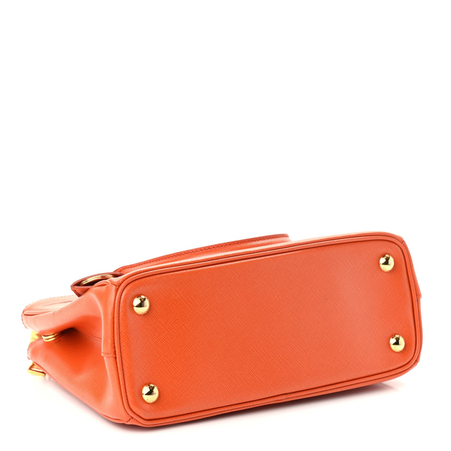 Prada Saffiano Mini Galleria Double Zip Tote Papaya 4 of 16
