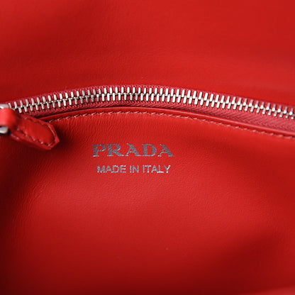 Prada Soft Calfskin Impunture Diagramme Medium Chain Flap Shoulder Bag Fuoco 6 of 9
